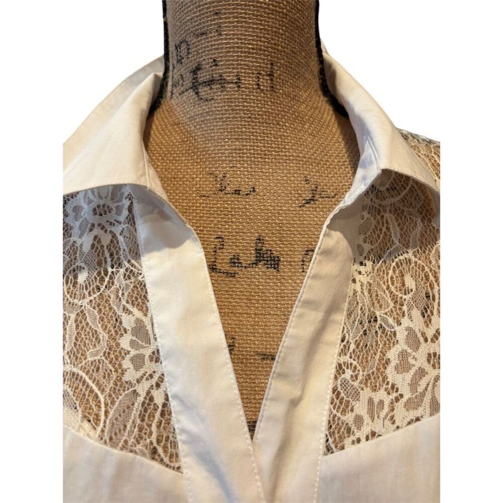 Ashley Stewart Women's Size 16 White Sleeveless Lace Blouse Casual - Picture 3 of 10